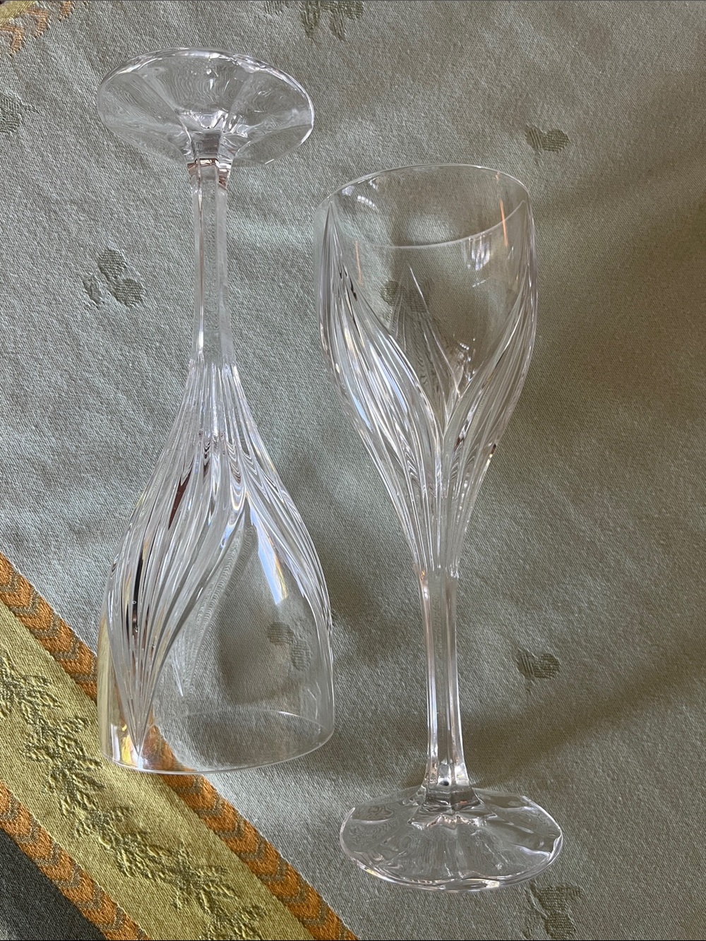 Gorham Primrose Crystal Wine/Goblets set of two.